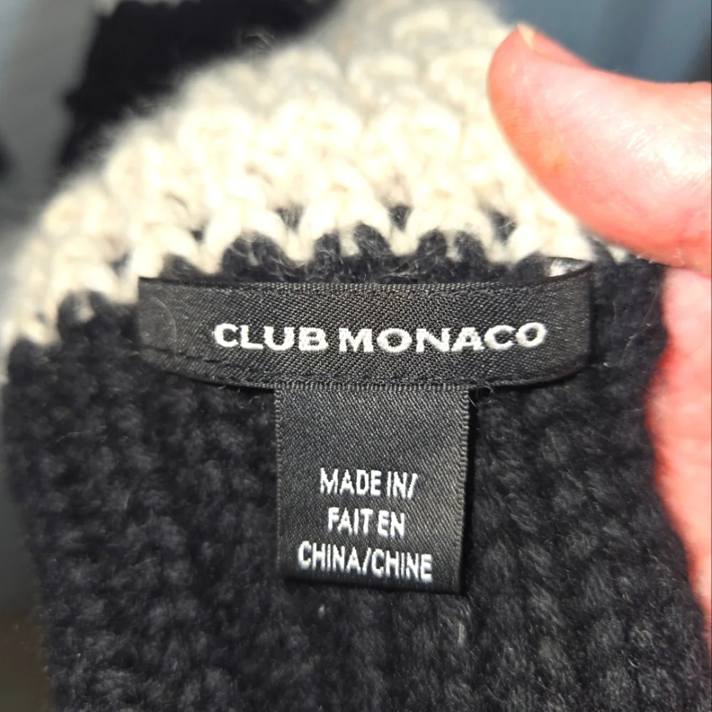 Club Monaco Men's Long Knit Cashmere Scarf